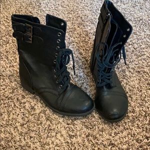 Black combat boots